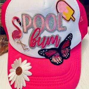 Pink and White Pool Bum Cap